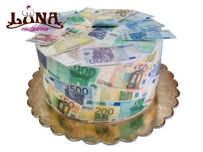 f 110 tort fura pieniędzy,tort z banknotami